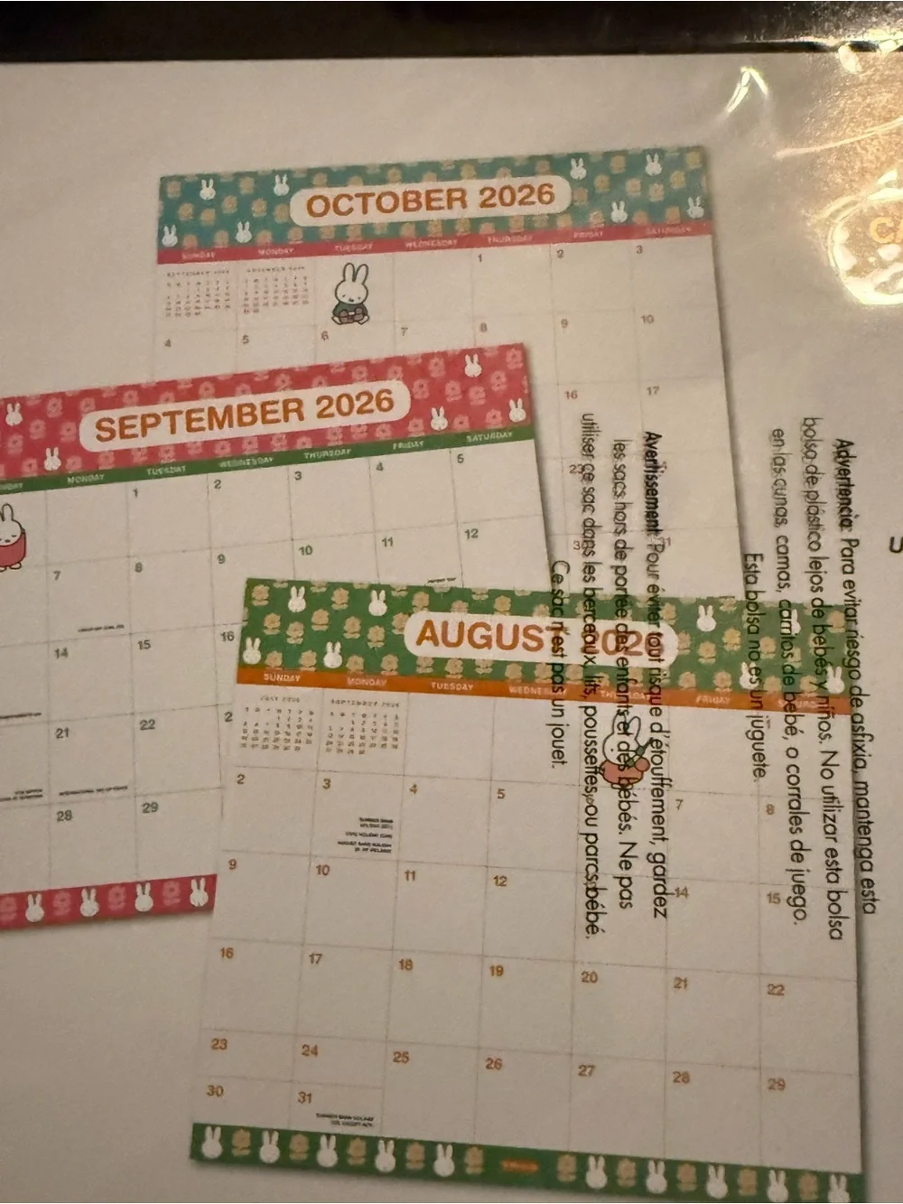 Miffy Aug 2026 - Dec 2027 Magnetic Monthly Pad - Green & Orange